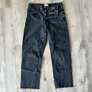 Zara hi-rise straight leg jeans